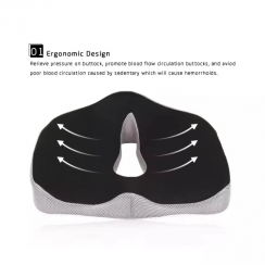 12 Pcs Portable Ventilation Mesh Cover Hip Shaped Memory Foam Seat Cushion 
